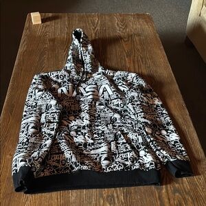 NASA Black and White Graphic Hoodie